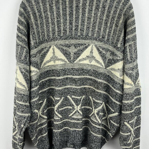 Porto Bello Sweater Cardigan Size M Gray Long Sleeve Cable Knit V Neck Acrylic - Picture 6 of 9